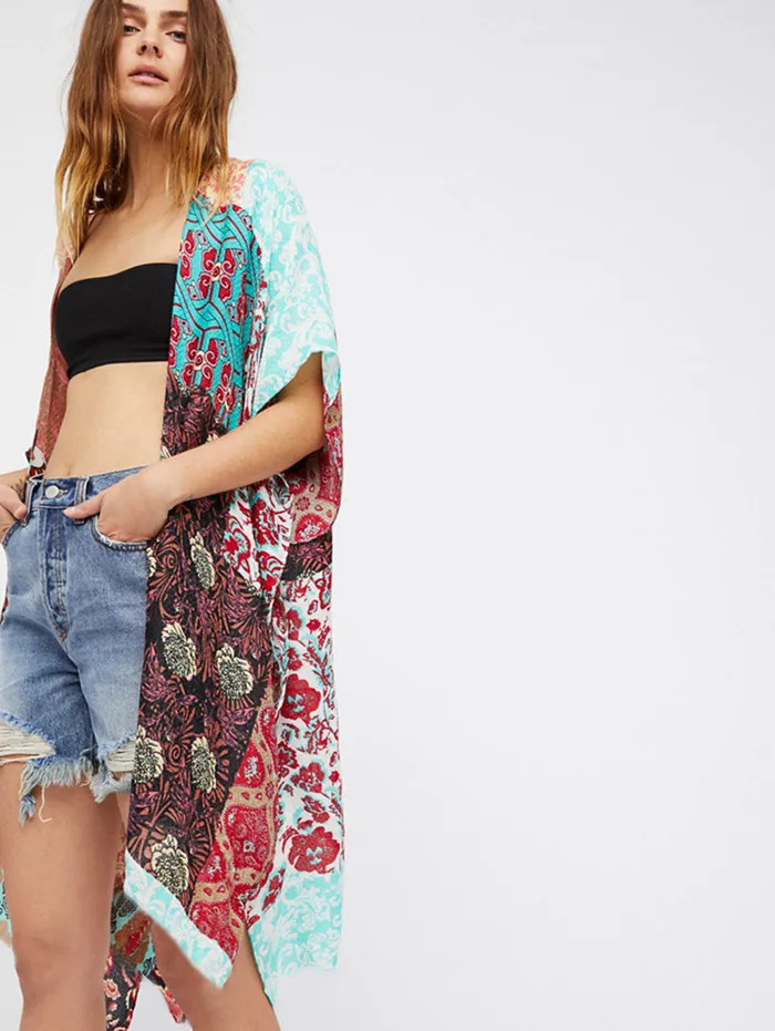 New 2017 Bohemia Print Cover Ups Ladies Beach Pareo Robe De Plage Bikini Coverup Women Tunic Beachwear Saida De Praia In Cover Ups From Sports