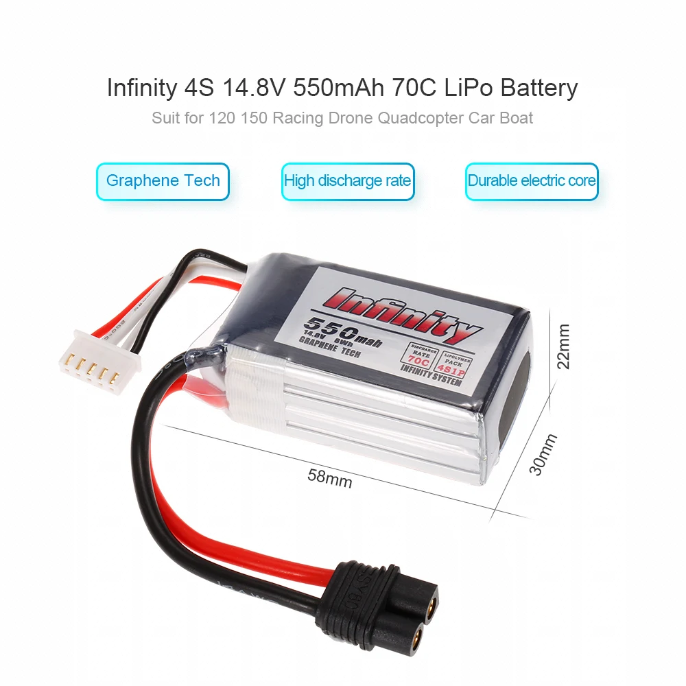 4S 14 8 V 550mAh 70C Графен LiPo аккумулятор SY60 для XT60 разъем 120 150 гоночный Дрон RC
