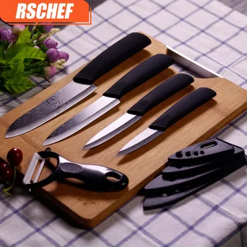 

4Pcs/Set Kitchen Knives Cook Set Ceramic Knives Cook Set 3 4 5 6 inch Zirconia Ceramic Black Blade Paring Fruit Vege Chef Knife