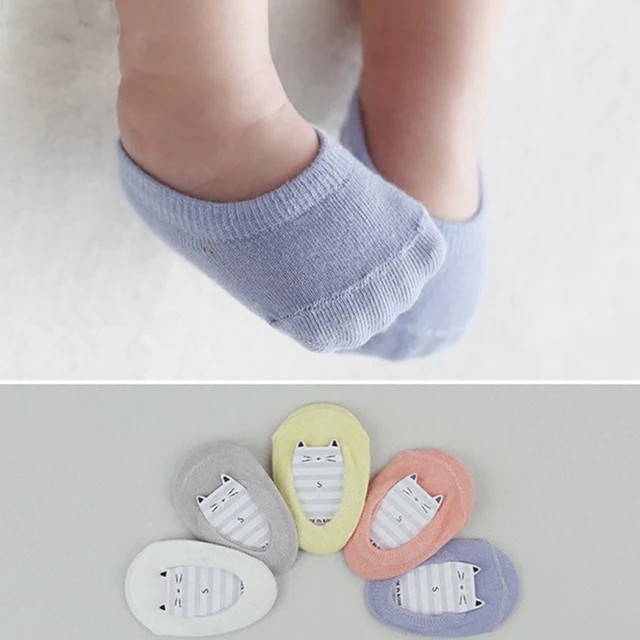 5pairs/lot High Quality Korean Children's Invisible Boat Socks Baby Non Slip Socks Cotton Sock for Girl and Boy 2
