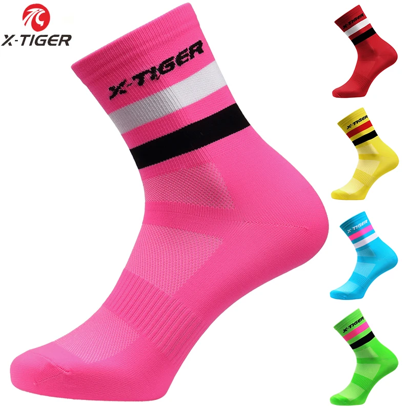 

X-TIGER Women Men Professional Cycling Socks 7 Colors Road Bicycle Socks Outdoor Brand Racing Bike Compression Sport Socks