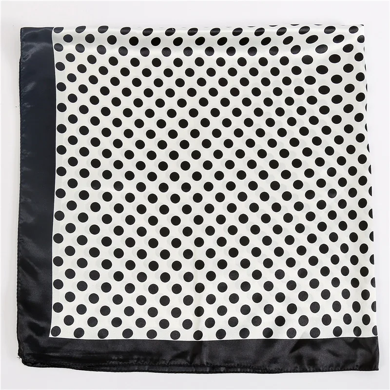 2019 New Women's Square Silk Scarf Ladies Shawls and Wraps Soft Dot Office Small Hair Neck Hijabs Foulard Neckerchief 90*90cm