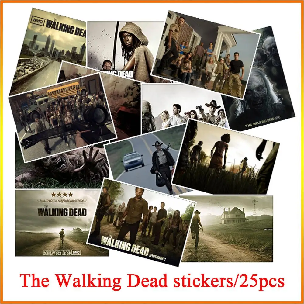 

25pcs TV series The dead walking Waterpoof Sunscreen For Moto car & suitcase luggage cool laptop decal Skateboard sticker