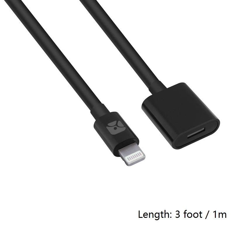 Meenova Lightning Extension Cable For Iphone; Pass Video, Data, Audio