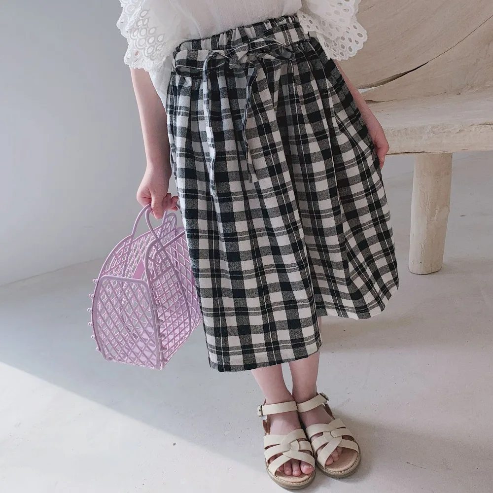

2019 New Arrival Girls Draped Plaid Skirt Summer Good Quality Fashion Girls Skirts 2-7 Years
