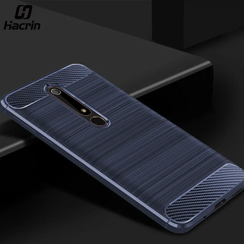 cheap Case for Nokia 6.1 Case Shockproof Protective Cover for Nokia 6 2018 Case Carbon Filber Armor Bumper Cover Soft Silicon
