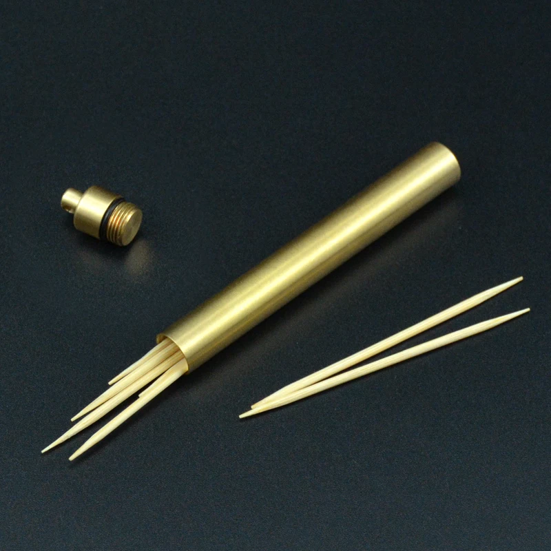 Buy Creative brief Pure copper toothpick box Personality outdoor seal easy to