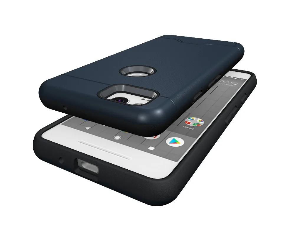 Для Google Pixel 2 Чехол UYFRATE противоударный Гибридный двухслойный матовый защитный