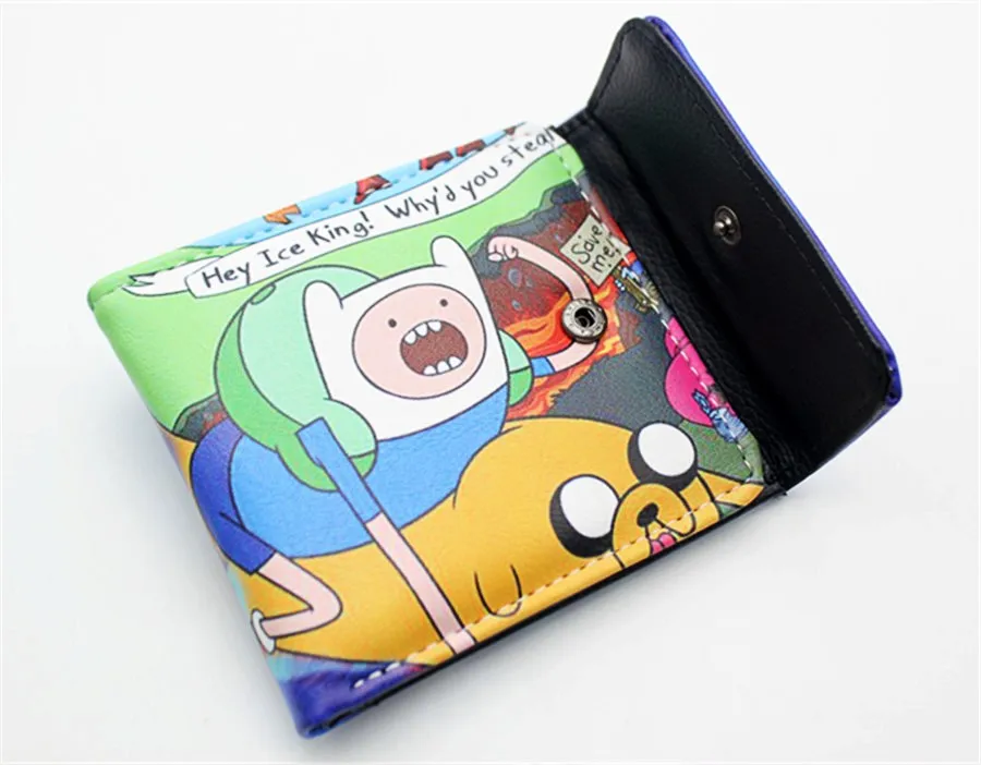 Adventure Time with Finn and Jake BMO Pu короткий бумажник держатель для карт слоя кошелек кожаный мальчиков Для мужчин печати кошельки на кнопке