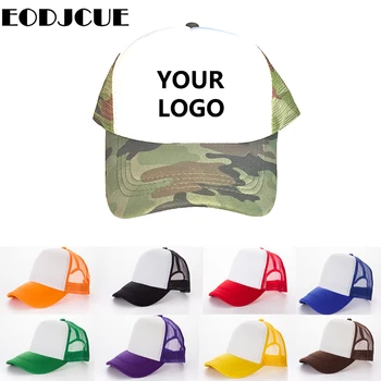

10 Pcs/lot Factory Custom Baseball Caps Free DIY Personal Design LOGO Image Text Adult Kid Child Blank Mesh Hats Trucker Cap
