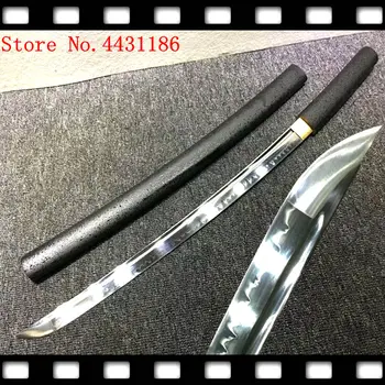 

Battle Ready T1095 High Carbon Steel Clay Tempered Razor Sharp Japanese Wakizashi Sword Samurai Katana Hardwood Frosted Saya