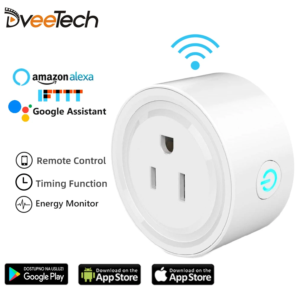 Dvetech Wifi вилка реле Wifi умная розетка с Amazon Alexa Google Home IFTTT дистанционный переключатель расписание вкл/выкл энергетический монитор