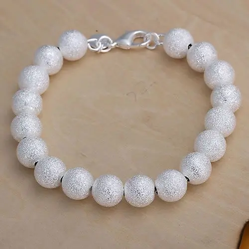 

H075 925 free shipping silver bracelet, 925 free shipping silver fashion jewelry 10mm Beads Bracelet /avmajmta asaajjha