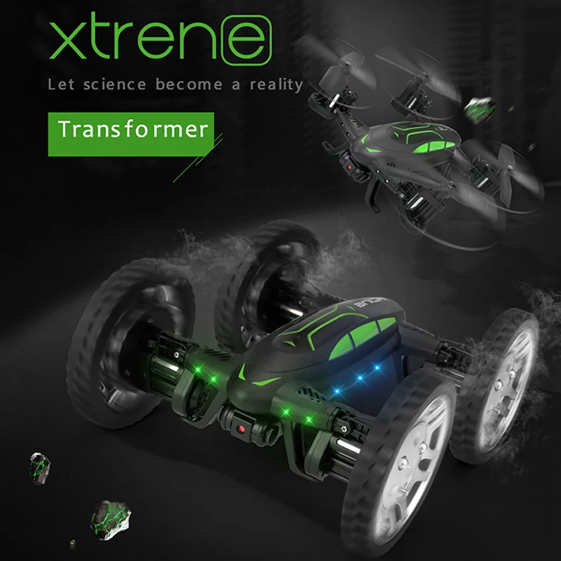 

FY602 Air-Road RC Drone Flying Car 6-Axis 4CH Quadcopter 2.4G RC Helicopter Headless Mode with 0.3MP WIFI Camera Or No Camera