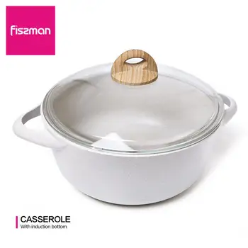 

FISSMAN BORNEO Series Casserole Non-stick Coating Aluminium Dot Induction Bottom Cooker Shallow Pot with Lid