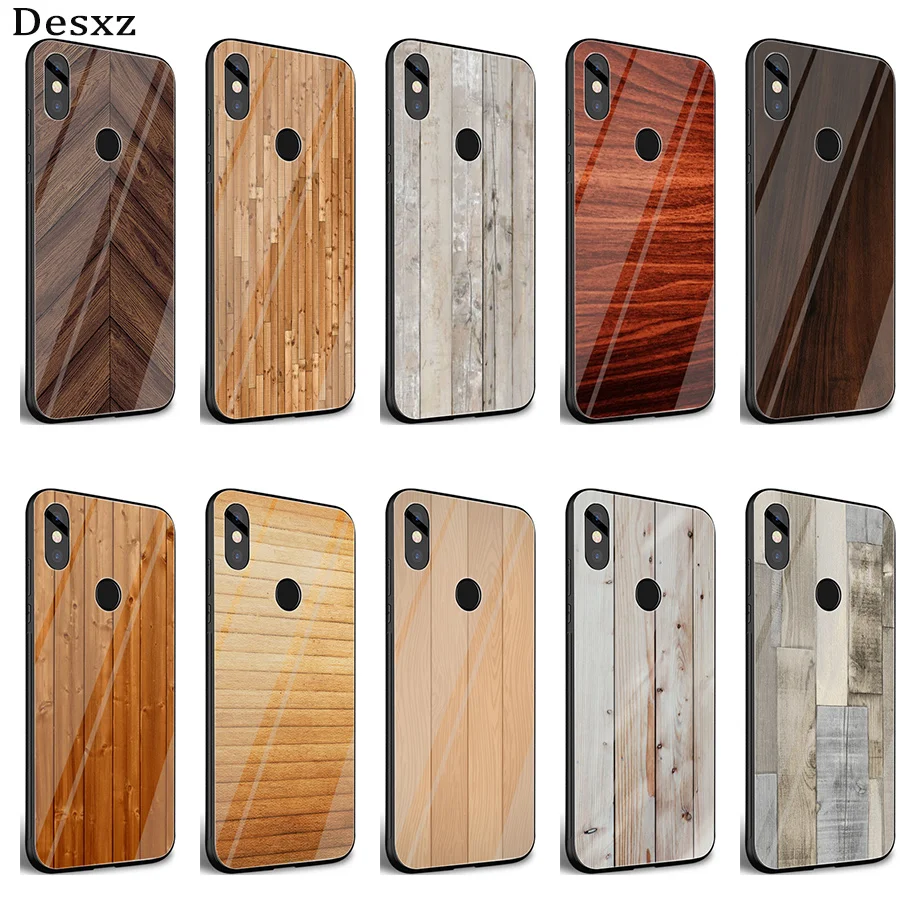 Gerleek деревянный стеклянный чехол для Xiaomi Mi 8 Lite 9 A1 A2 Redmi Note 5 6 7 Pro 6A 4X pocophone
