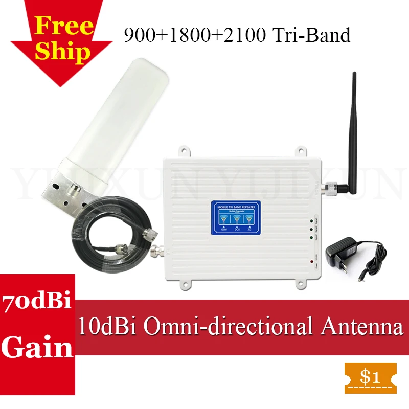 

2G 3G 4G Tri band repeater 900 1800 2100 LTE Cellular signal booster GSM 900 LTE 1800 3G 2100 mobile signal amplifier 4G Antenna