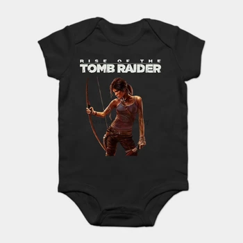 

Baby Onesie Baby Bodysuits kid t shirt Funny white Black tee 's Rise Of The Tomb Raider Lara Croft Graphic Black