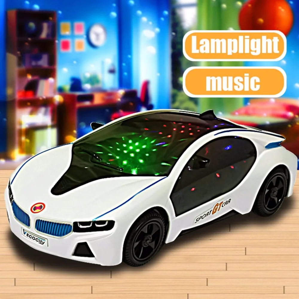 

Cool LED Light Music Electric Flashing Cars Toys Universal For Children Early Educational Sound Car Toys Boys New Year Gift