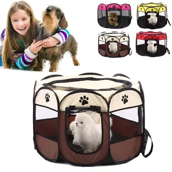 

Portable Foldable Puppy Dog Pet Cat Rabbit Fabric Playpen Crate Cage Kennel Tent Pet Supplies E2S