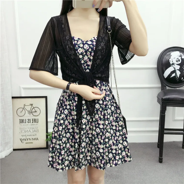 Chiffon elegante manga boleros cropped shrug xale