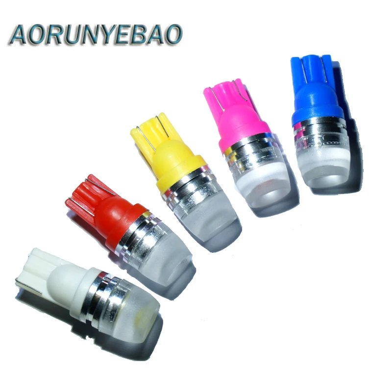 

AORUNYEBAO 4pcs T10 LED bulbs with 3014SMD 2LED 194 168 192 W5W car led wedge lamp 12V White red blue pink auto Clearance Lights