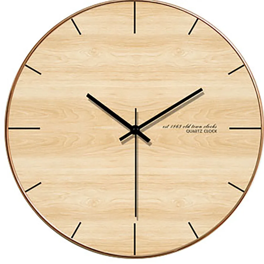 

Large Wooden Round Modern Wall Clock Creative Unique Decoration Wall Watch Digital Wanduhren Living Room Decoration Wall Clocks