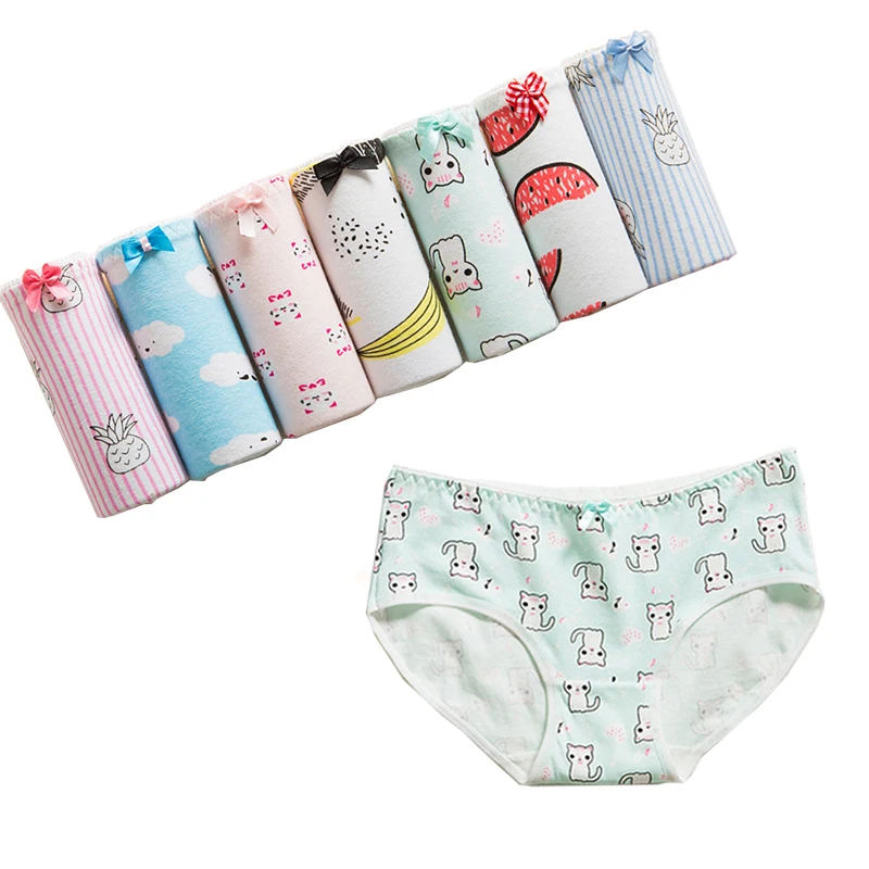 

7pcs/lot Cotton Panties Women Underwear Sexy Lingerie Comfortable Breathable Briefs Printed Underpants ropa interior femenina