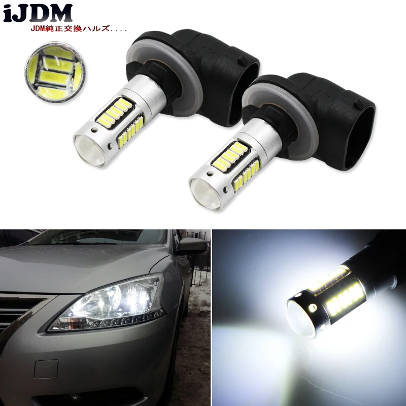 

2pcs High Power Xenon White 30-SMD 4014 881 889 H27 LED Replacement Bulbs For Car Fog Lights, Daytime Running Lights, DRL Lamps