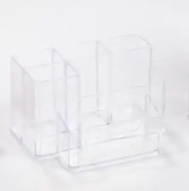 

Coloffice Creative Fashion Korean Desktop Storage Box Decoration Transparent Brown Student Stationery Office School Supplies 1PC
