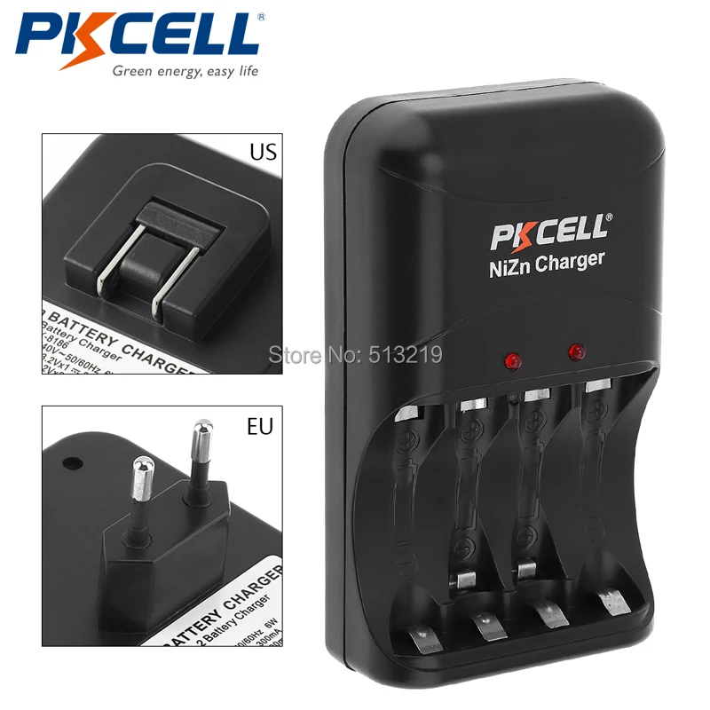 PKCELL 1,6 v NIZN AA/AAA зарядное устройство 8186 светодиодный индикатор быстрой зарядки AA/AAA батареи NI-ZN зарядное устройство EU/US