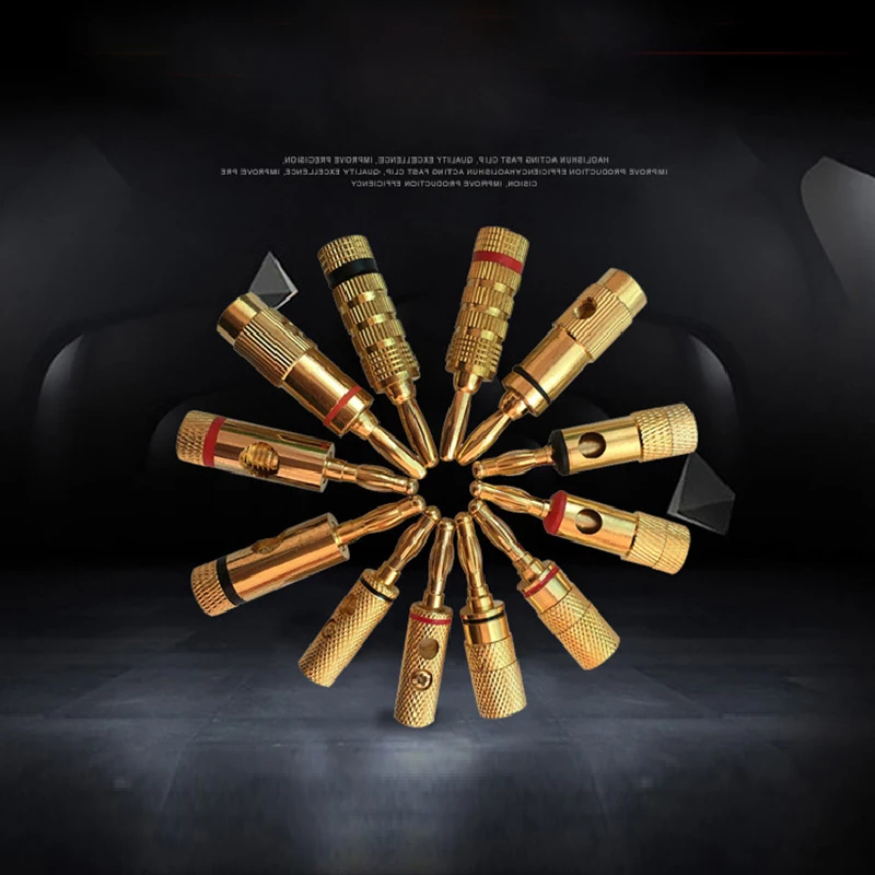 

24K Gold Plated Pure Copper Zinc Alloy Monster Banana Plug Connector Audio Power Speaker Plugs Connector