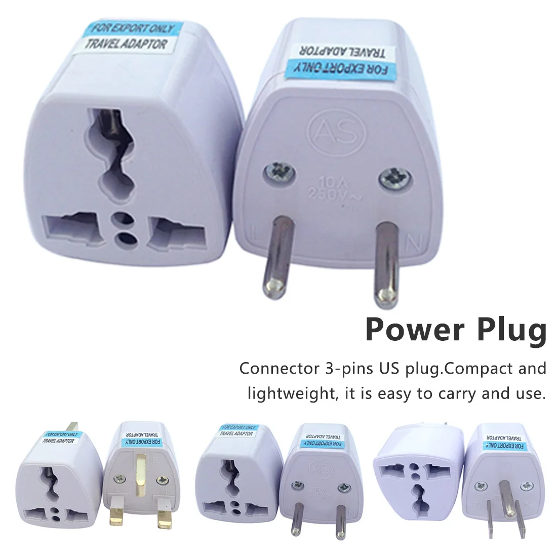 

Portable Universal EU UK US to AU USA Canada AC Travel Power Plug Adapter Converter Travel Adapter