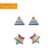 Пятиконечные звезды треугольные серьги-гвоздики серьги титановые серьги из нержавеющей стали цвета оригинальность Модные женские ювелирные изделия