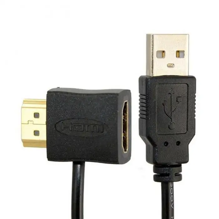 HDMI Male Female A/V Adapter 50cm/1.6ft with USB 2.0 Power Supply Connector JR Deals