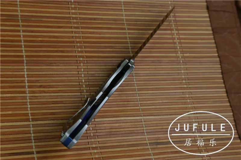 Стальная ручка с лезвием JUFULE poluletkiy Blue Moon D2 складной шарикоподшипник Флиппер