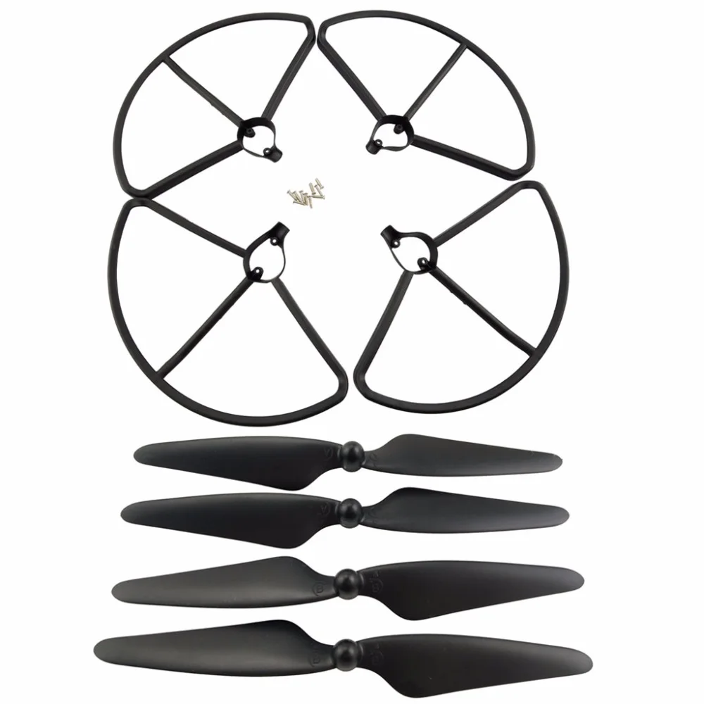 

2 Pairs CW/CCW Blades & 4PCS Protection ring for Hubsan H501S H501A H501C H501M H501S W H501S pro RC helicopter Black