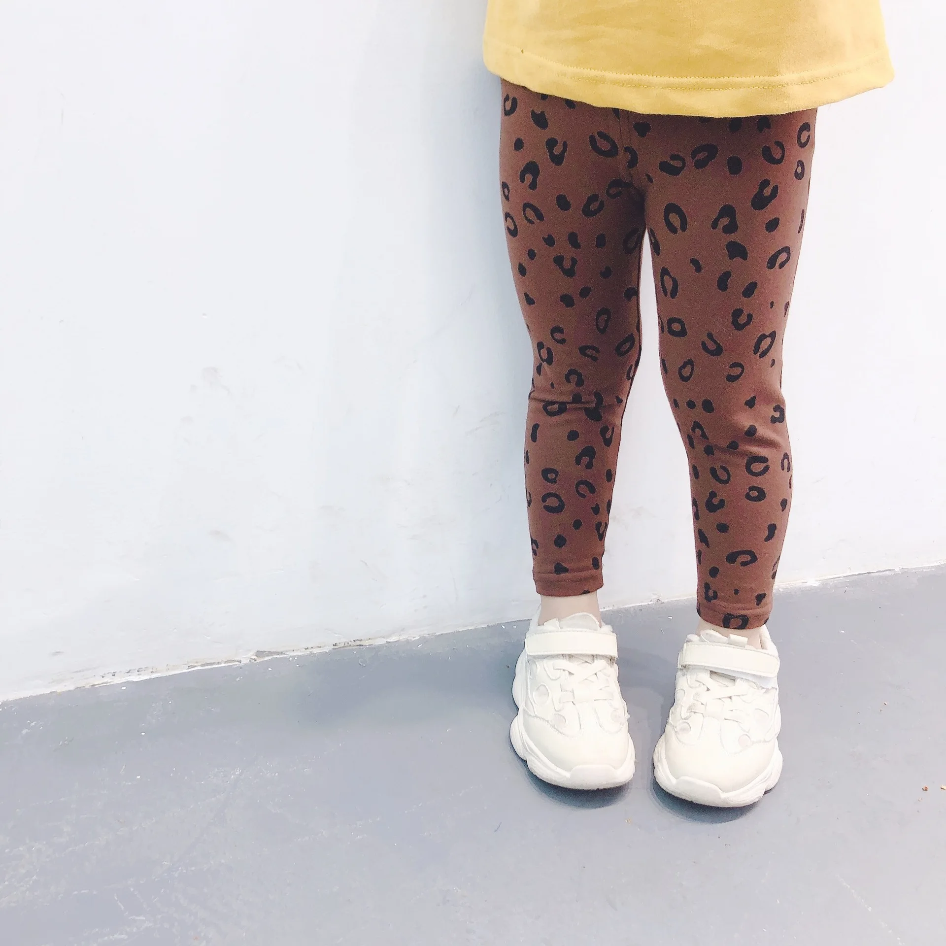 

Spring Korean style fashion leopard print leggings for baby girls kids children all-match casual skinny pants kids trousers