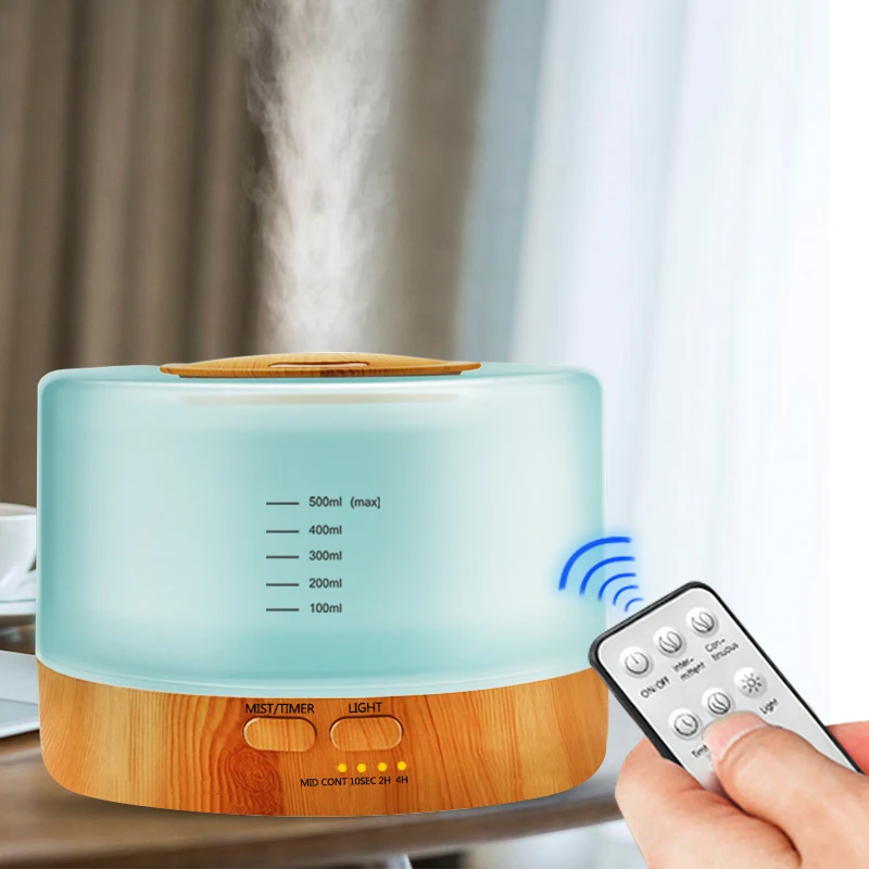 500ML Ultrasonic Humidifier with Remote Control Aroma Oil Diffuser High Capacity Aromatherapy 7