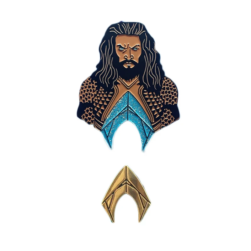 

DC Comics Aquaman The Movie Logo and Bust Enamel Pin Set