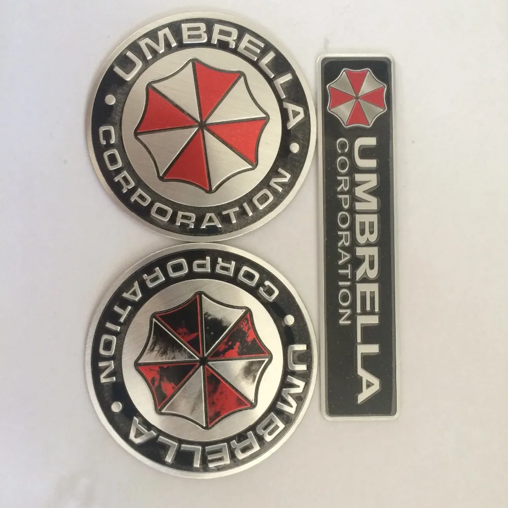 3D Aluminum Umbrella corporation car sticker accessories stickers For