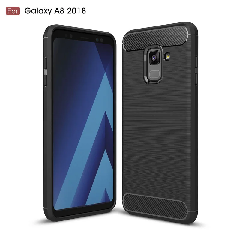 

TOHONCASE For Samsung Galaxy A8 2018 Case Silicon Carbon Fiber TPU Soft Silicone Back Cover For Samsung A8 2018 Phone Cases
