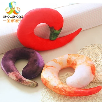 

1PCS 40cm Creative Plush Peeled Prawns Stuffed Animals Cushion U Neckpillow Shrimp Cushion Pillow Kids Toys Birthday Gift