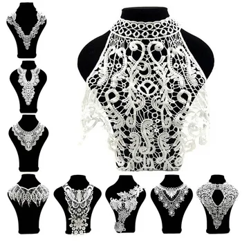 

3d Cotton White Lace Fabric Collar For Needlework Embroidery Venise Lace Fabric Applique Guipure Diy Craft For Sewing The Dress