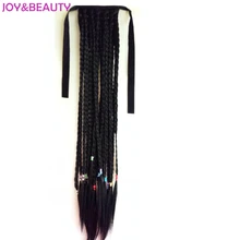 JOY BEAUTY Synthetic Hair Long Straight Braids Ponytail High Temperature Fiber Clip in PonyTail Hair Extension