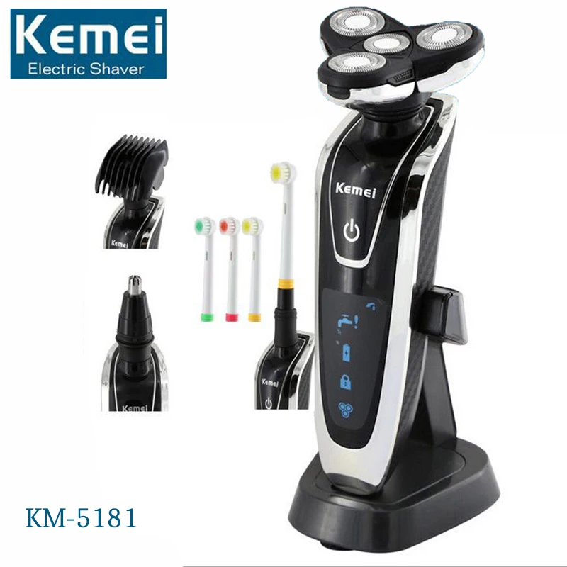 Kemei 4 In 1 Men s 4D Rechargeable Shaving Machine Electric Shaver Hair Trimmer Clipper Beard