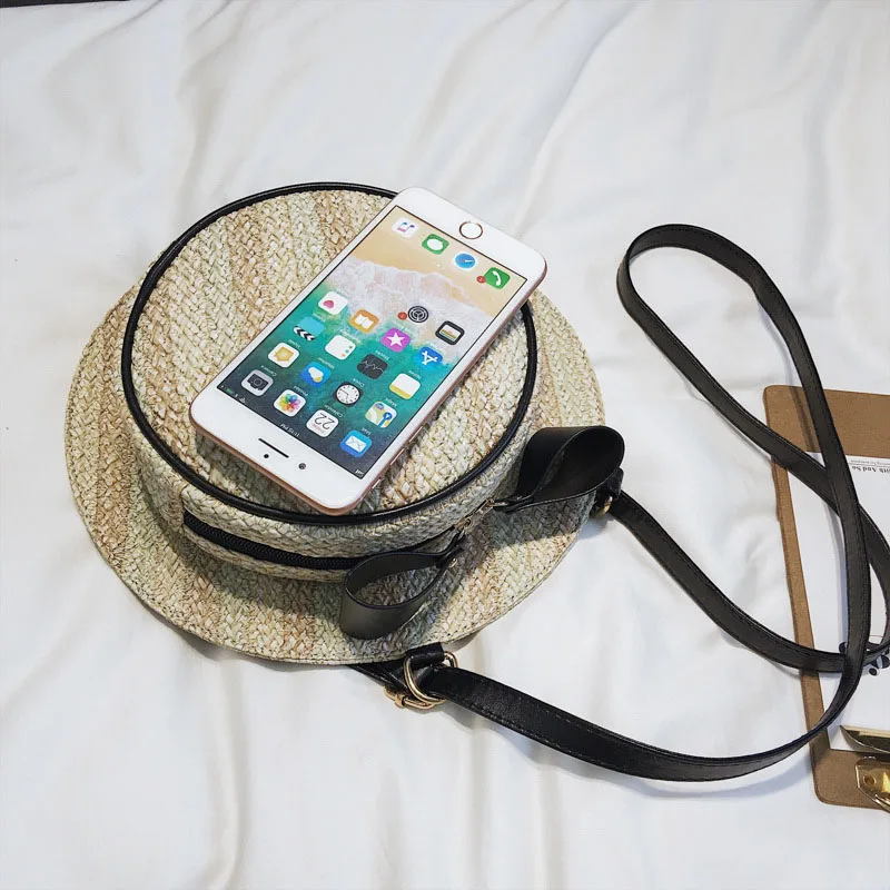 New Fashion Women Summer Straw Backpack INS Popular Female Hat Back Pack Lady Travel Casual Mochila Stripe Knit Crossbody BP3008 (8)