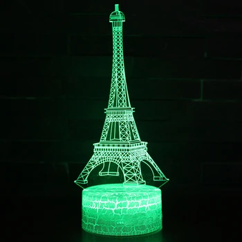 

Paris landmark tower theme 3D Lamp LED night light 7 Color Change Touch Mood Lamp Christmas present Dropshippping