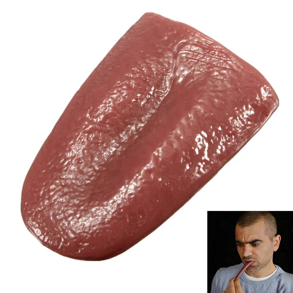 

Dress Make Up Funny Joke Fake Horrible Tongue Halloween Joke Magic Realistic Tongue Prank Decoration & Props Supplies Shocker
