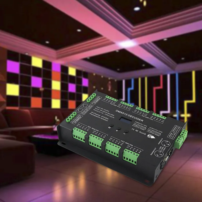 Bc-632 Dc5V-24V постоянного напряжения 32Ch Dmx/Rdm декодирование драйвер 3A* 32Ch выход Dmx512 Rgbw контроллер для Rgb светодиодные ленты Rgb лампа